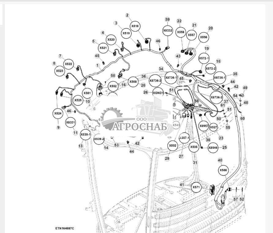 Жгут проводов крыши кабины 